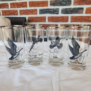 4 - Vintage Federal Glass Sportsman 12 oz Flat Tumbler